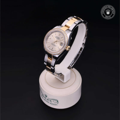 Rolex Certified Pre-owned Lady Datejust M279383RBR-0002 front on black background