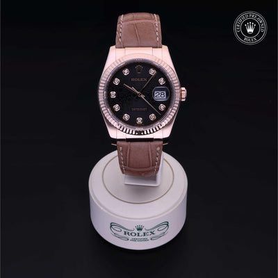 Rolex Certified Pre-owned Datejust M116135-0067 front on black background