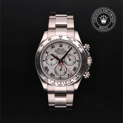 Rolex Certified Pre-owned Daytona M116509-0016 front on black background