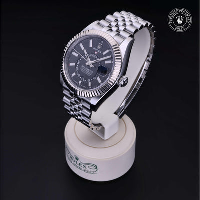 Rolex Certified Pre-owned Sky-Dweller M336934-0008 front on black background