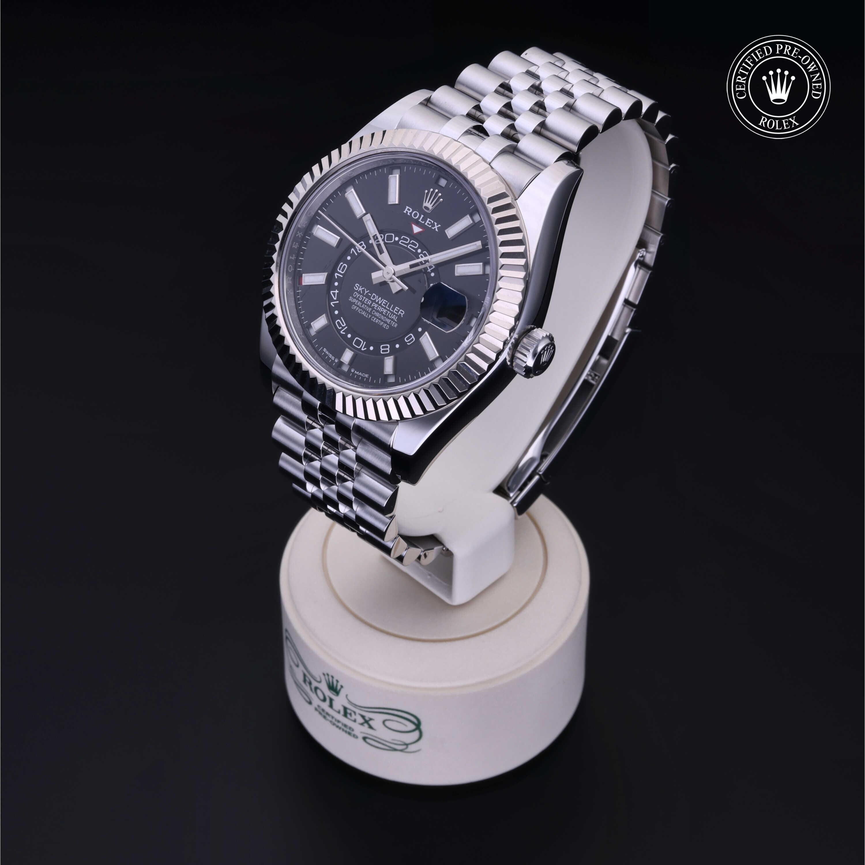 Rolex Certified Pre-owned Sky-Dweller M336934-0008 front on black background