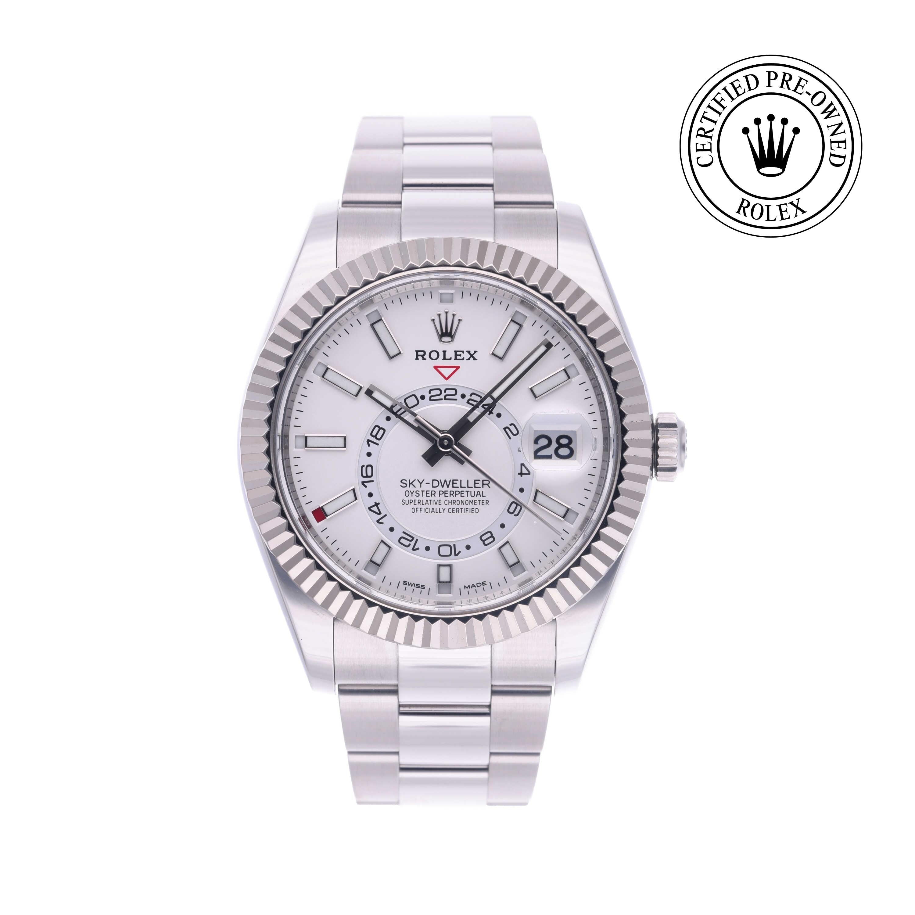 Rolex Certified Pre-owned Sky-Dweller M326934-0001 front on white background