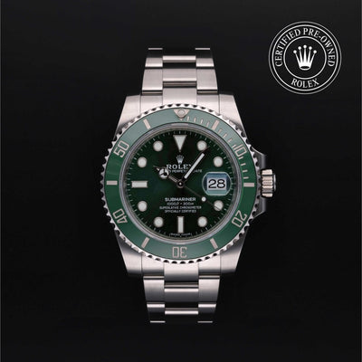 Rolex CPO Submariner M116610LV front on white background