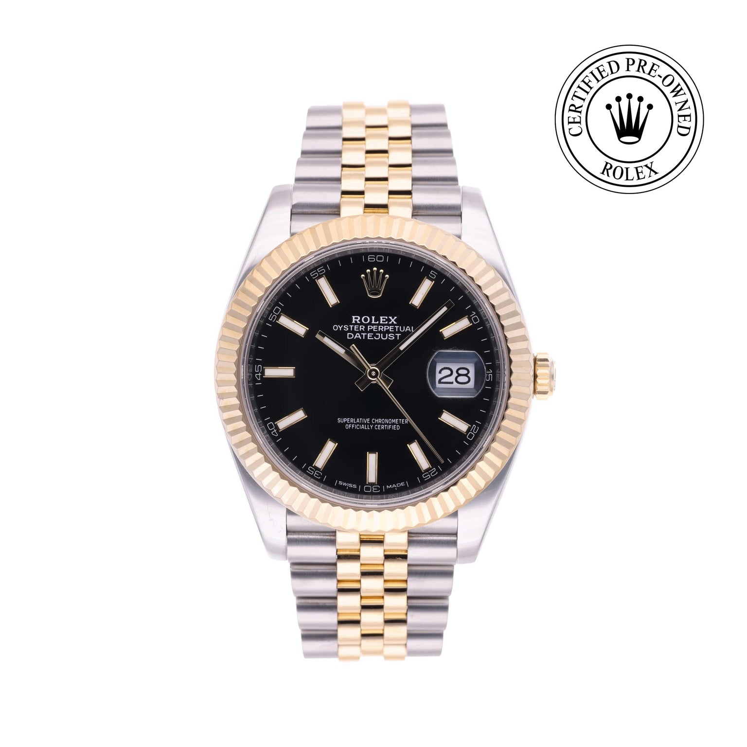 Rolex CPO Datejust M126333 front on white background