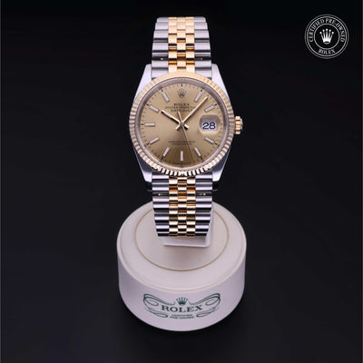 Rolex Certified Pre-owned Datejust M126233-0015 front on black background
