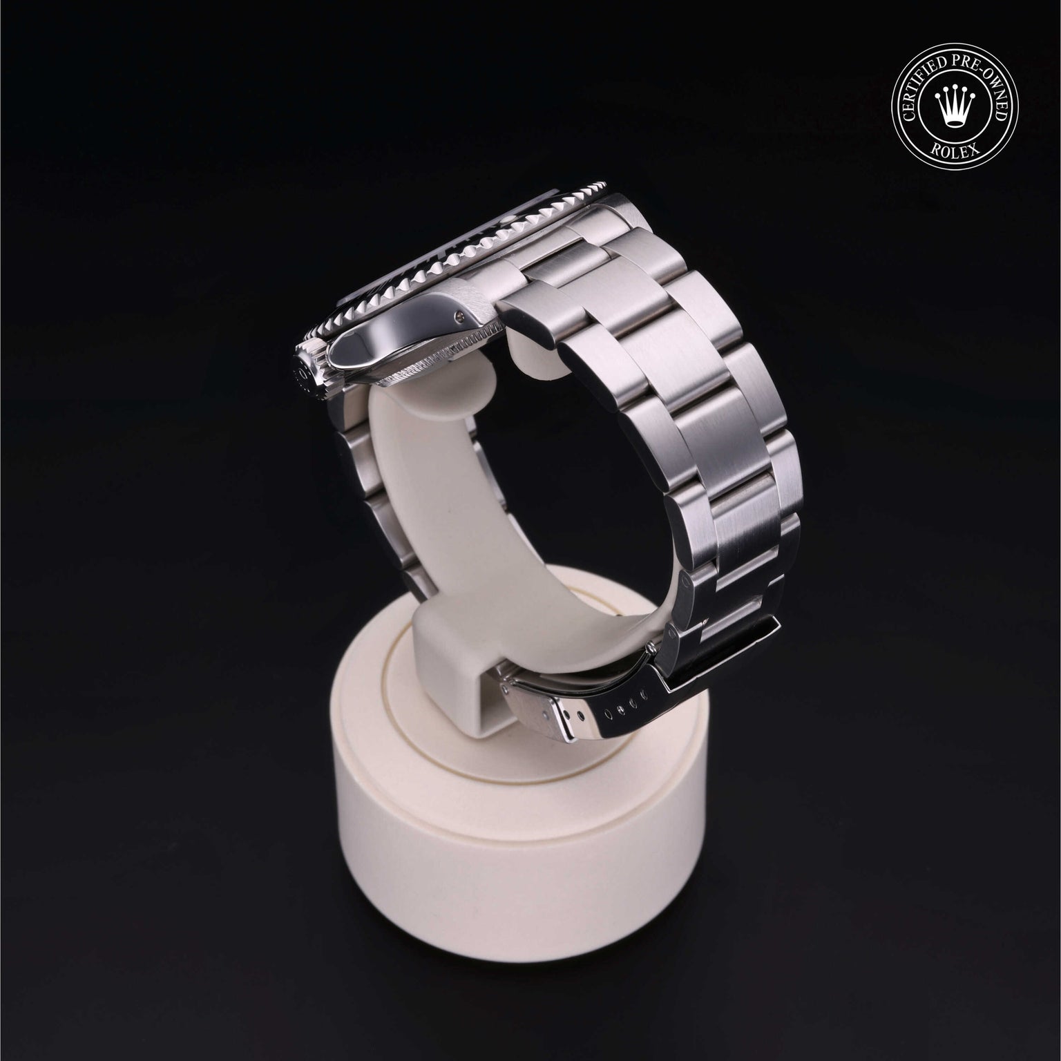 Rolex Certified Pre-owned Submariner Non Date M14060-0001 front on black background