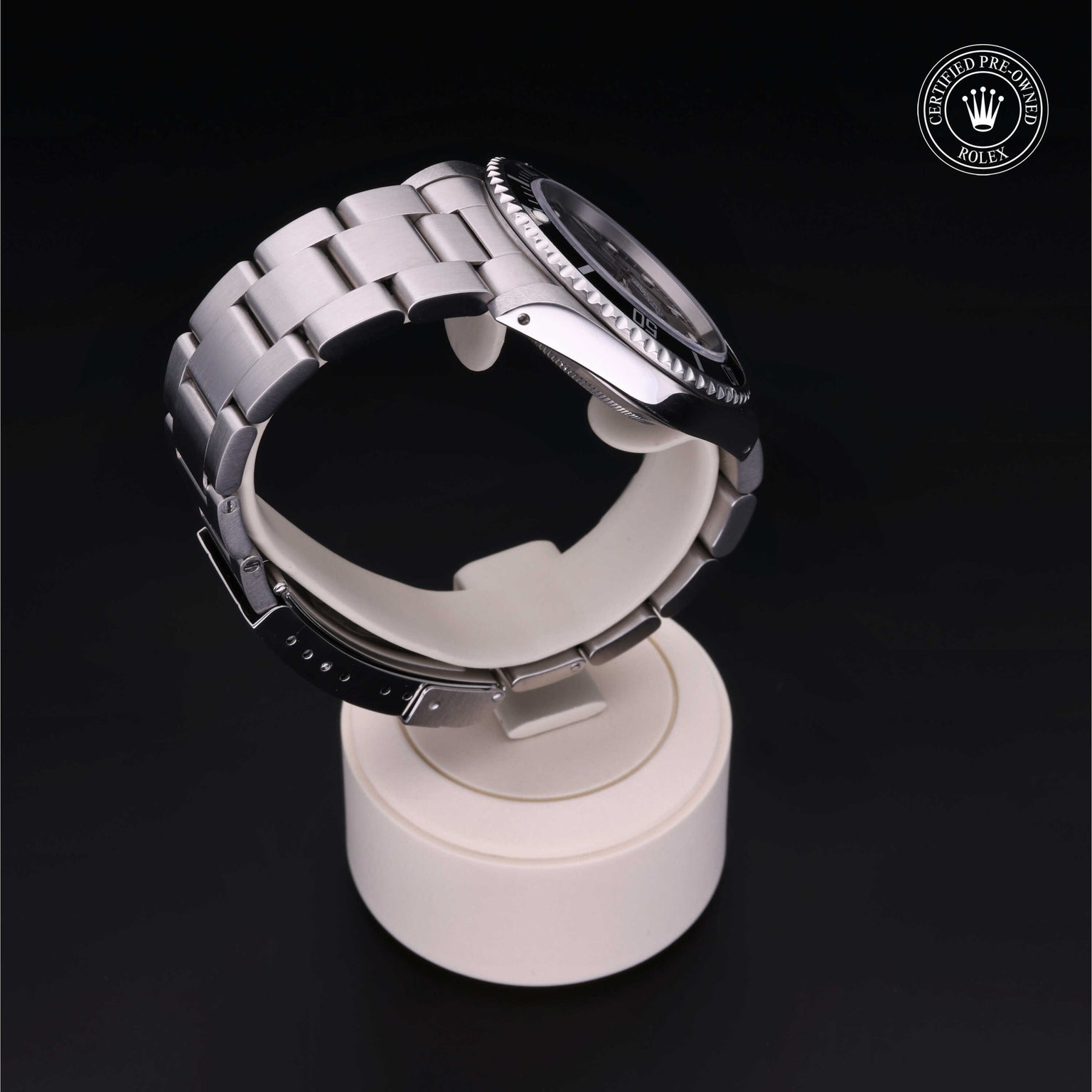 Rolex Certified Pre-owned Submariner Non Date M14060-0001 front on black background