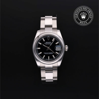 Rolex Certified Pre-owned Lady Datejust M178240-0025 front on black background