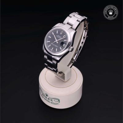 Rolex Certified Pre-owned Lady Datejust M178240-0025 front on black background