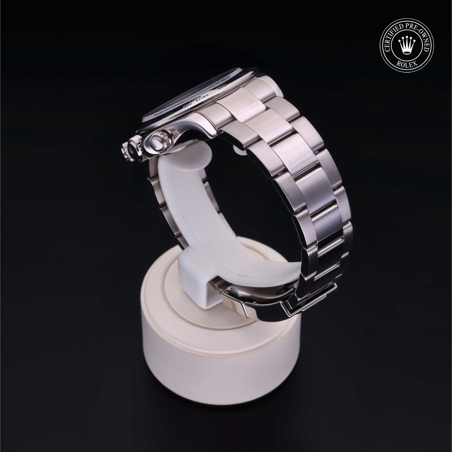 Rolex Certified Pre-owned Daytona M116509-0052 front on black background