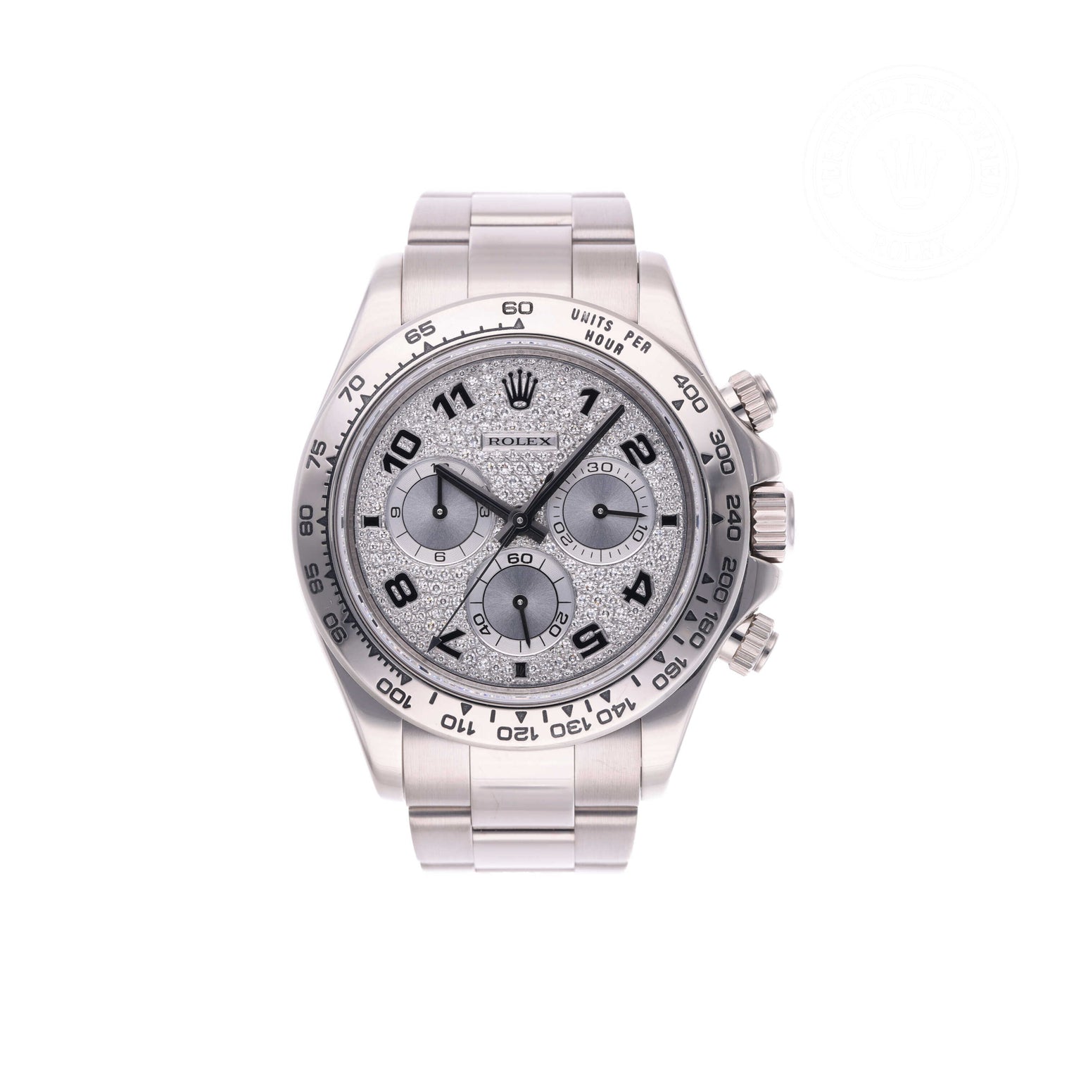Rolex Certified Pre-owned Daytona M116509-0052 front on white background