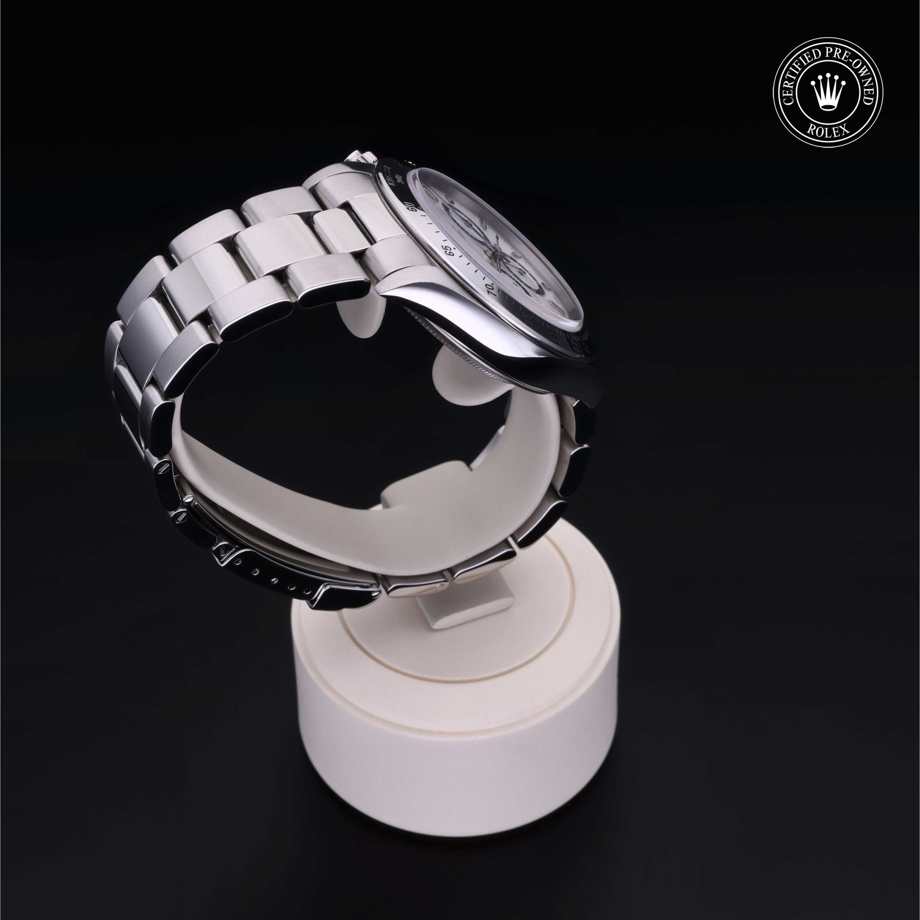 Rolex Certified Pre-owned Daytona M16520-0001 front on black background