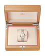 OMEGA Seamaster Aqua Terra 150M 30mm, Moonshine™ gold on steel, Moonshine™ gold Bezel, Silver Dial Watch with a Moonshine™ gold on steel integrated two-tone bracelet in a wooden box