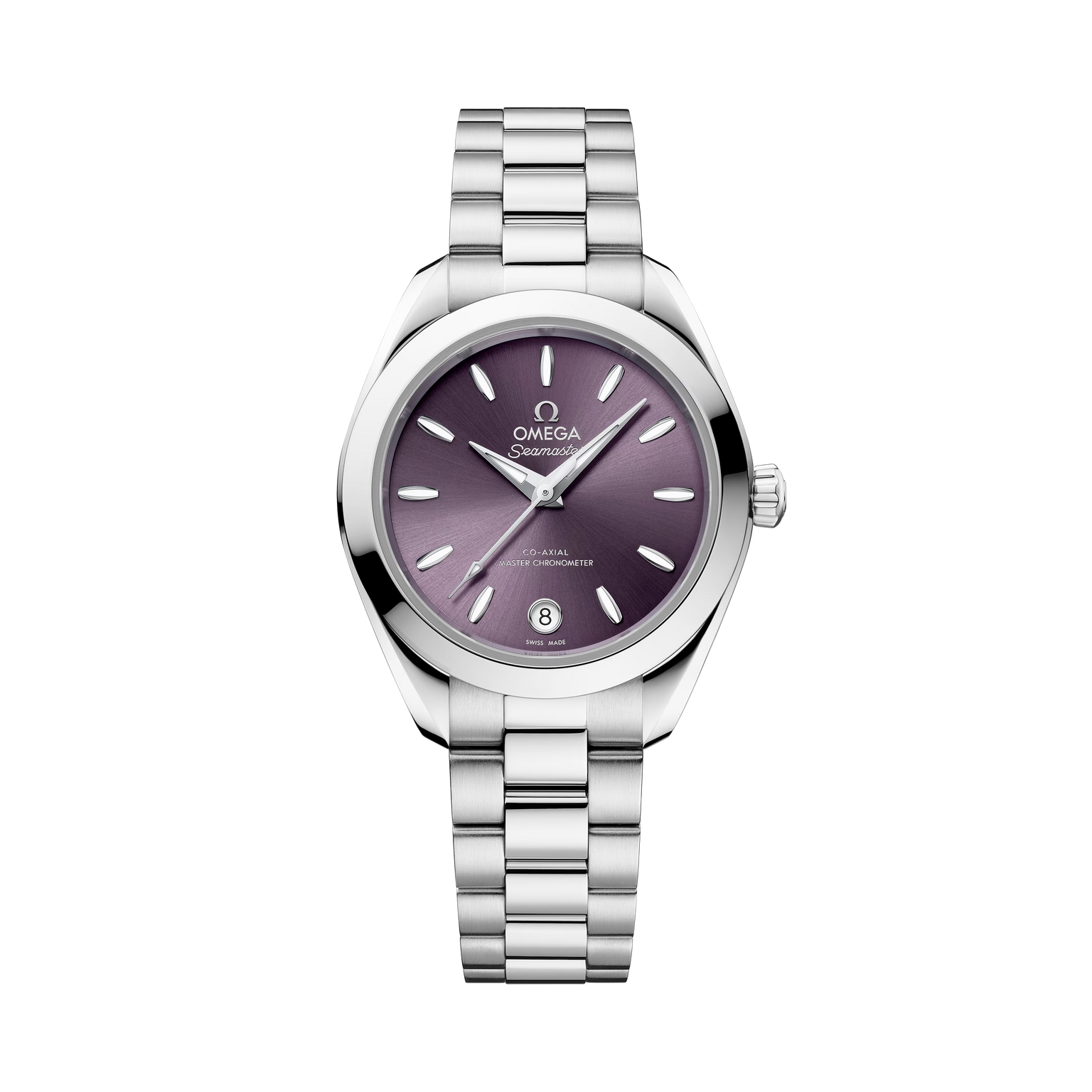 OMEGA Seamaster Aqua Terra 150M 30mm Steel on Steel Lavender Dial Watch 