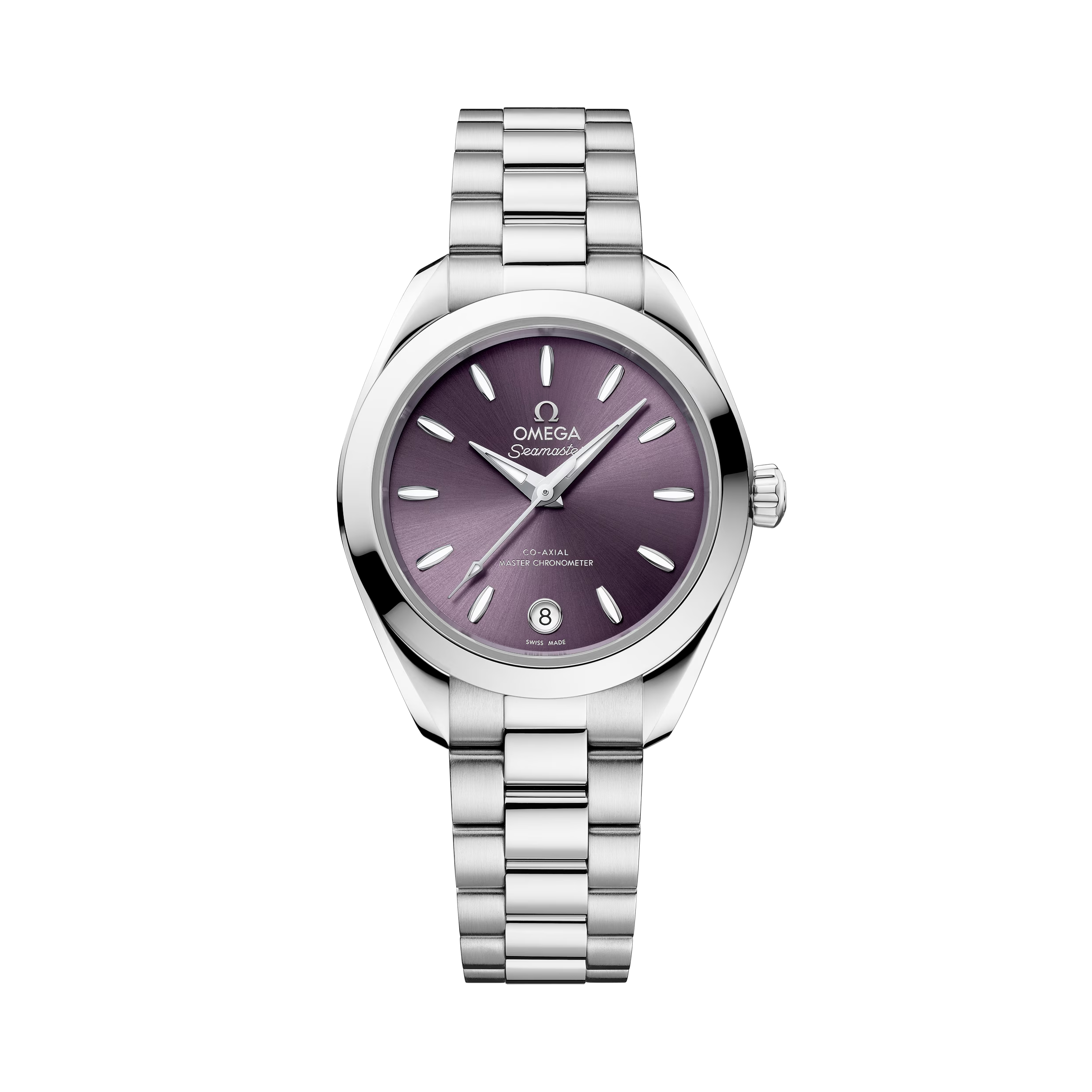 OMEGA Seamaster Aqua Terra 150M 30mm Steel on Steel Lavender Dial Watch 