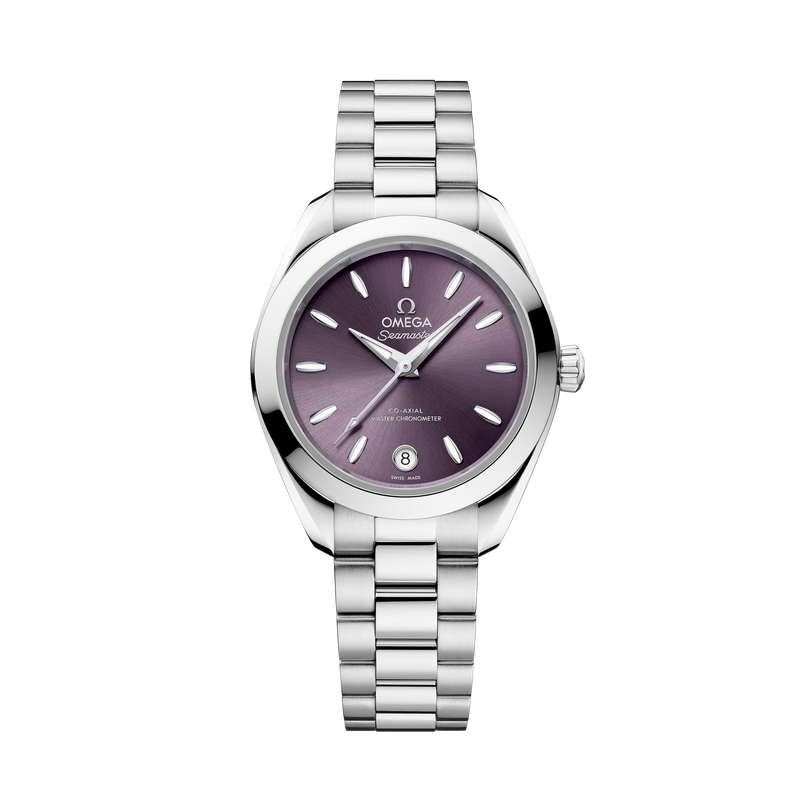 OMEGA Seamaster Aqua Terra 150M 30mm Steel on Steel Lavender Dial Watch 