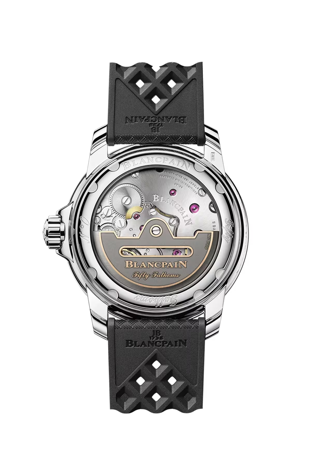 Fifty Fathoms Automatique | 43.3mm, Sunburst Black Dial, Rubber Strap