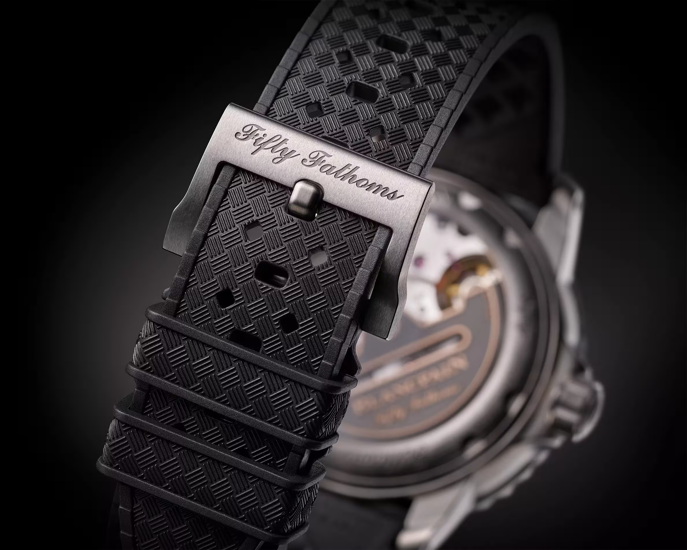 Fifty Fathoms Automatique | 42.3mm, Sunburst Black Dial, Rubber Strap