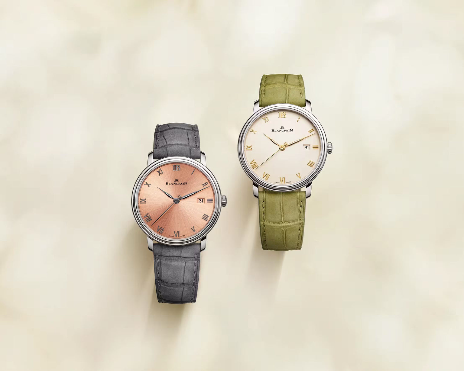 Villeret Ultraplate | 38mm, Pink Dial, Alligator Leather Strap