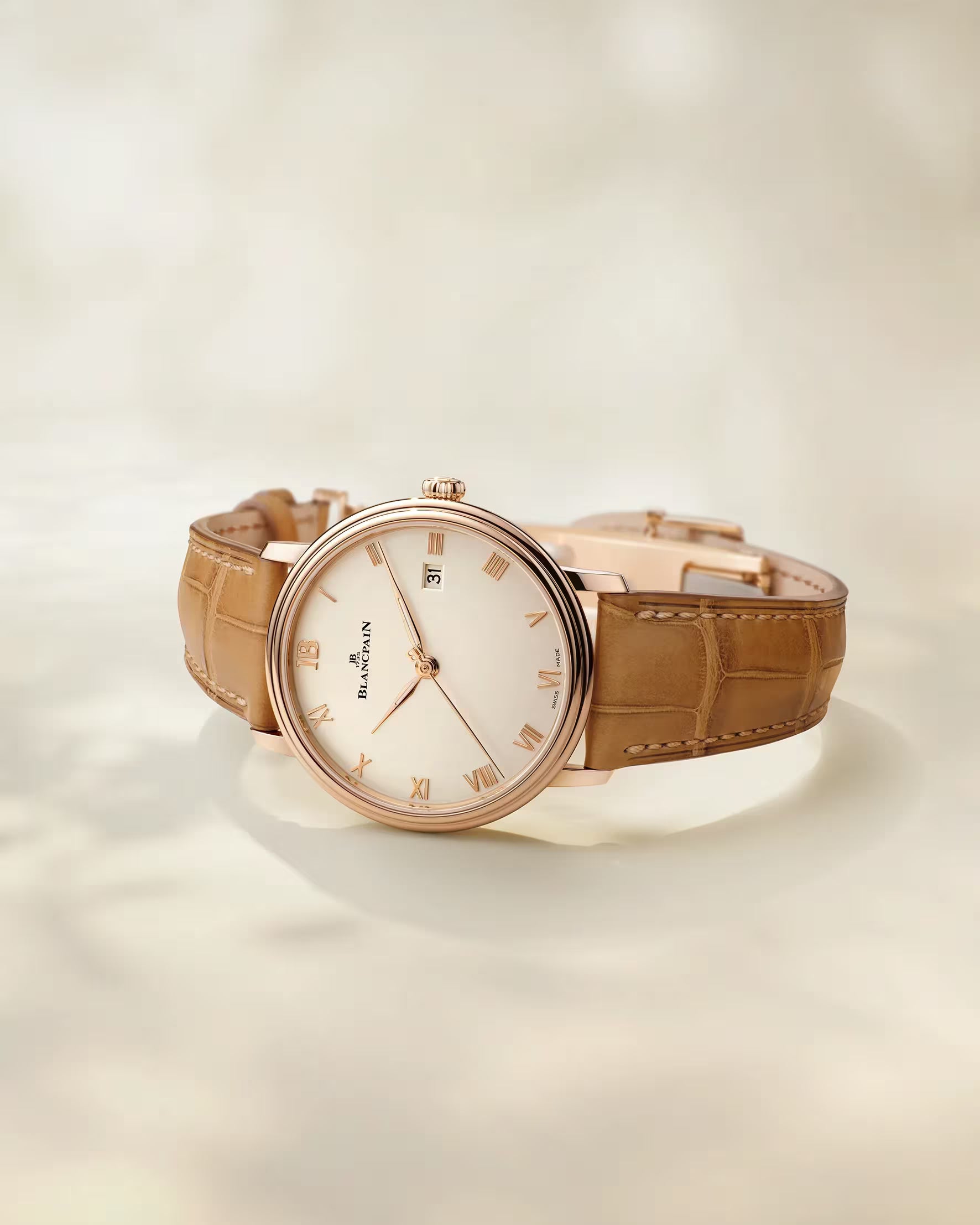 Villeret Ultraplate | 38mm, Opaline Dial, Alligator Leather Strap