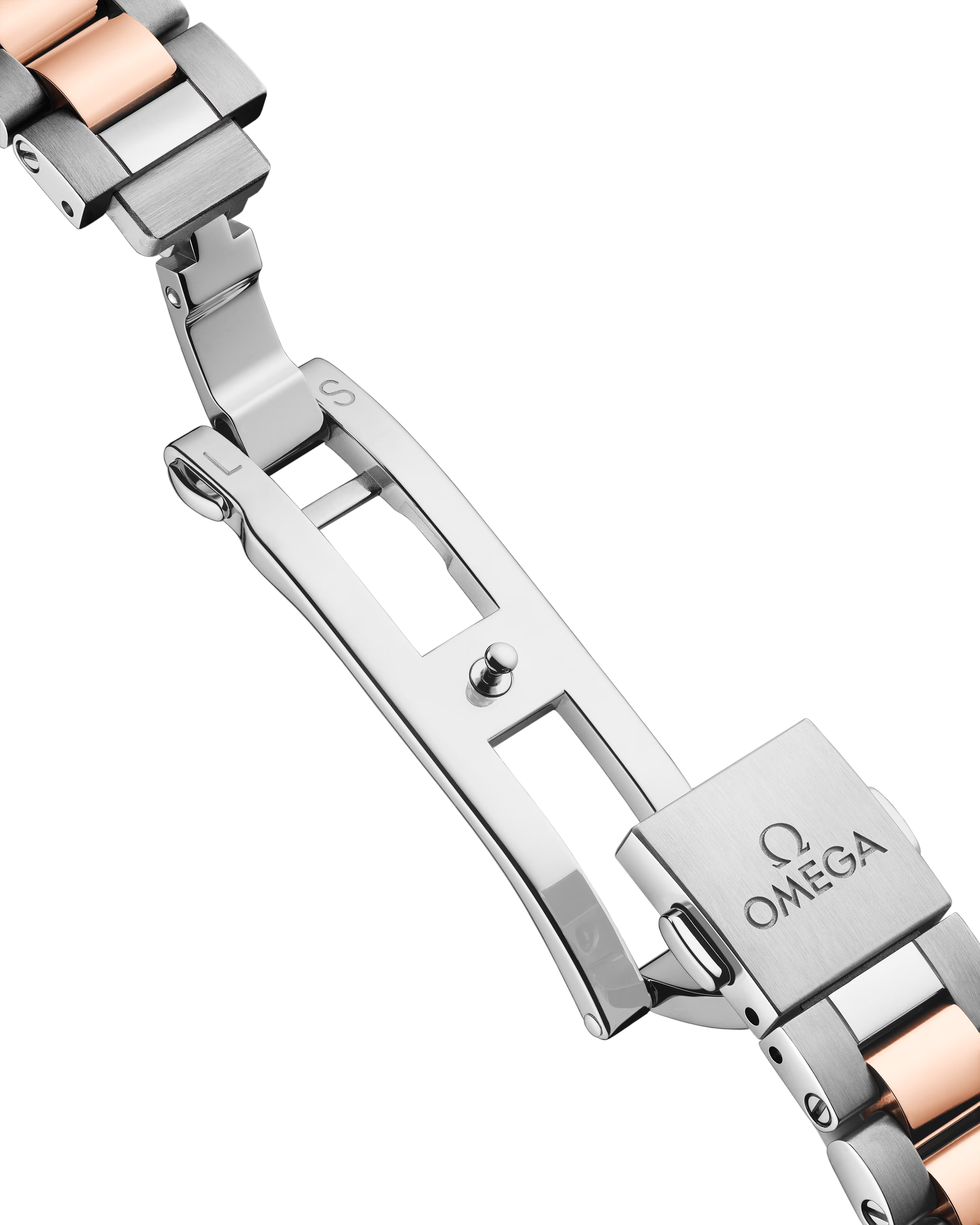 OMEGA Seamaster Aqua Terra 150M 30mm, Sedna™ gold on steel Watch integrated two-tone bracelet clasp