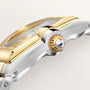 Two-tone roadster models with gold and silver finishes, featuring curved bezels and decorative wheel-inspired crowns.