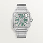 Cartier Santos de Cartier Skeleton Large Model WHSA0028 front on white background