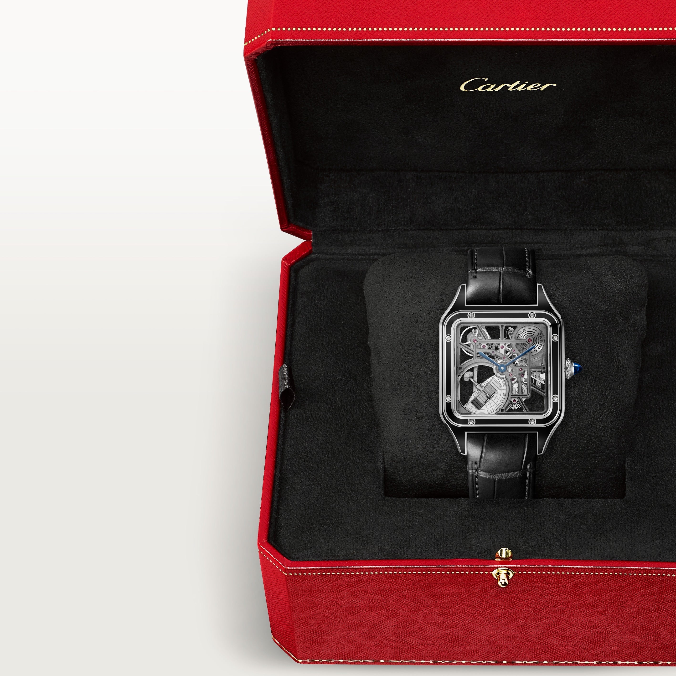 Cartier Santos-dumont Skeleton Equipped with A Micro-rotor Large Model WHSA0044 view 8
