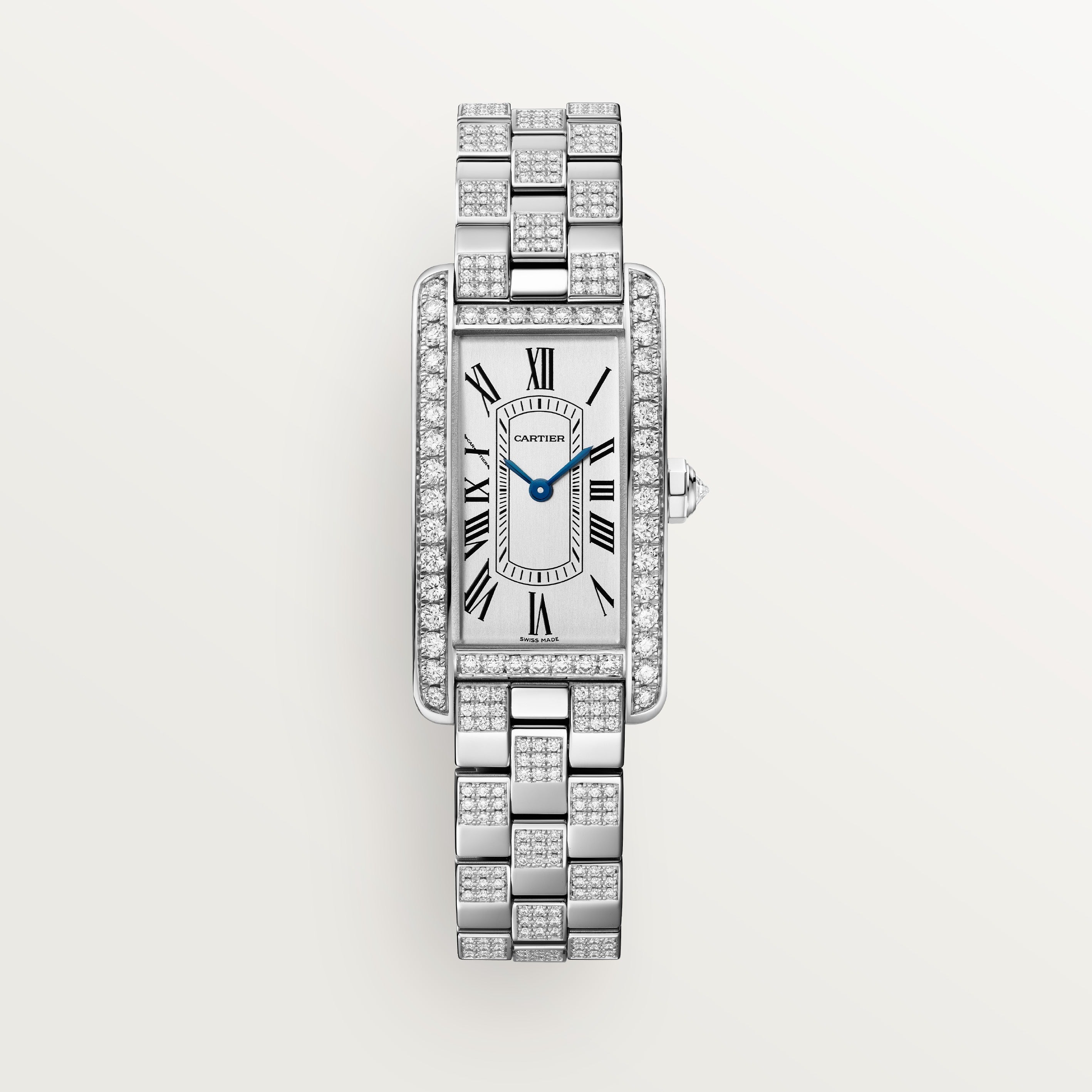 Cartier Tank Américaine Small Model WJTA0068 front on white background