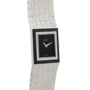 A Piaget white gold Onyx dress watch featuring a textured band and a rectangular black watch face.