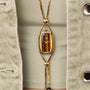 Gucci Tiger's Eye Sautoir Timepiece Necklace