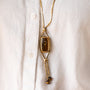 Gucci Tiger's Eye Sautoir Timepiece Necklace
