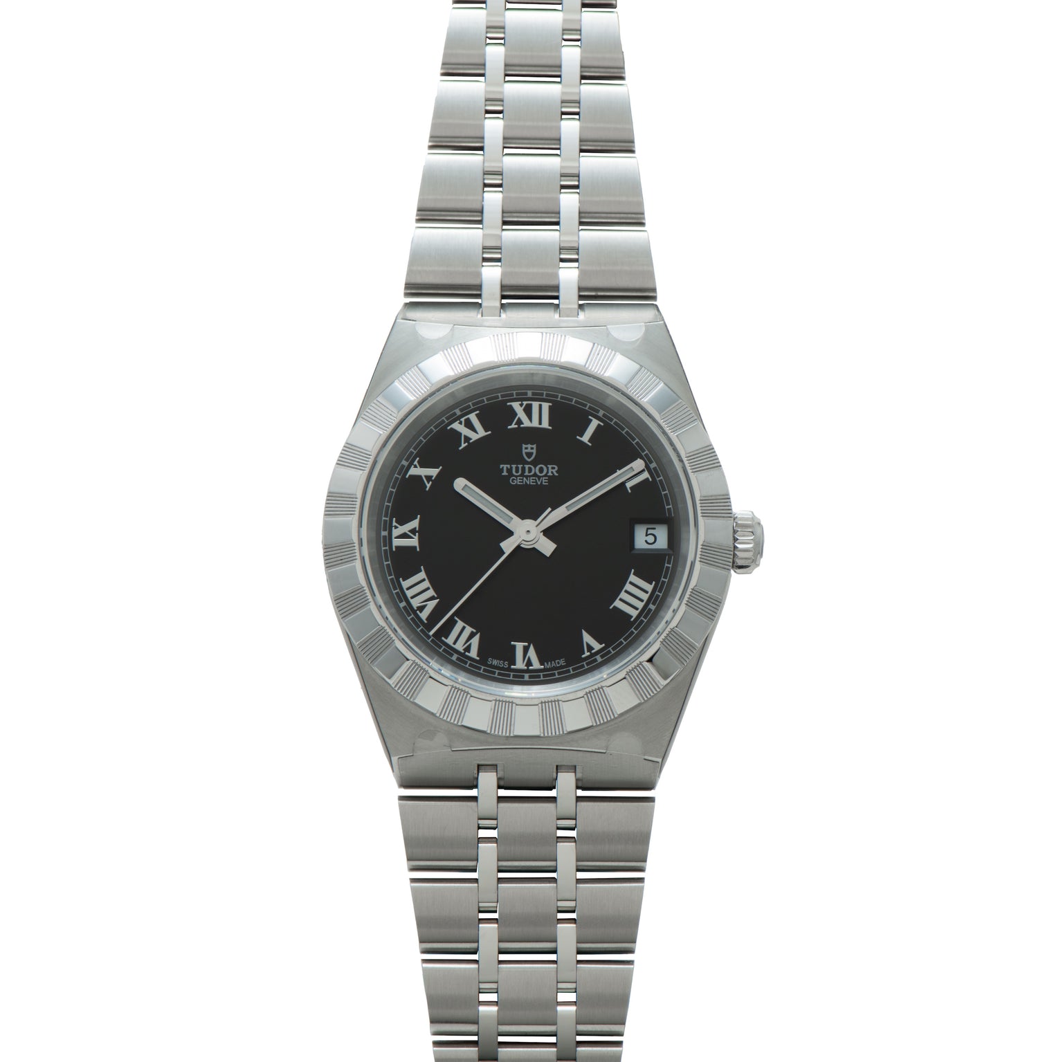 Royal | 33.5mm, Steel, Black Dial