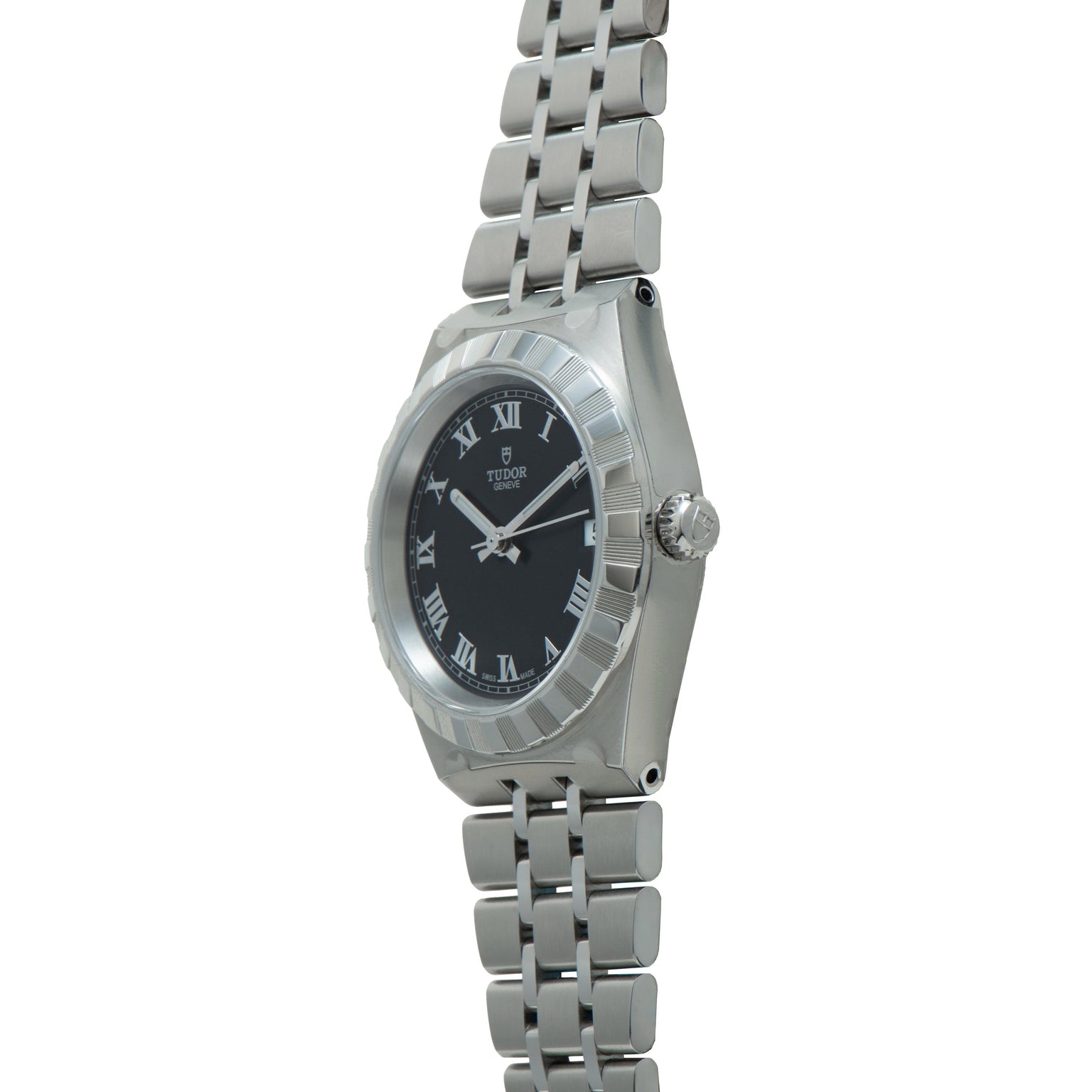 Royal | 33.5mm, Steel, Black Dial