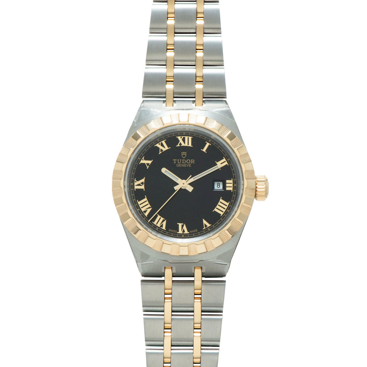 Royal | 28mm, Steel & Gold, Black Dial