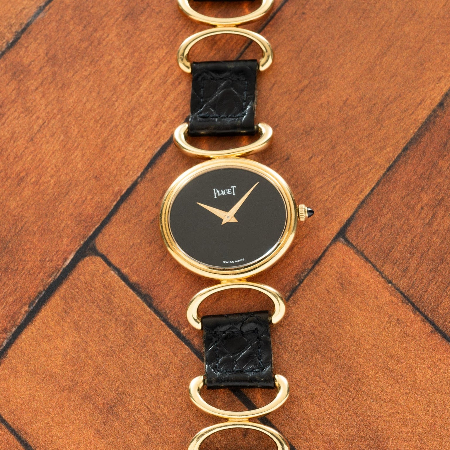 Piaget Oval Onyx 'Belt' Dress Watch