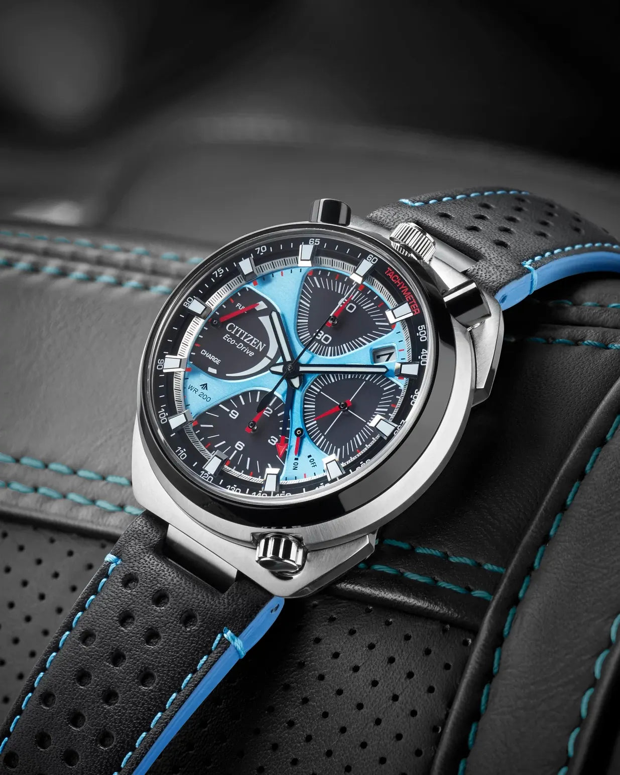 Promaster Tsuno Chrono Racer Blue | 44mm, Leather