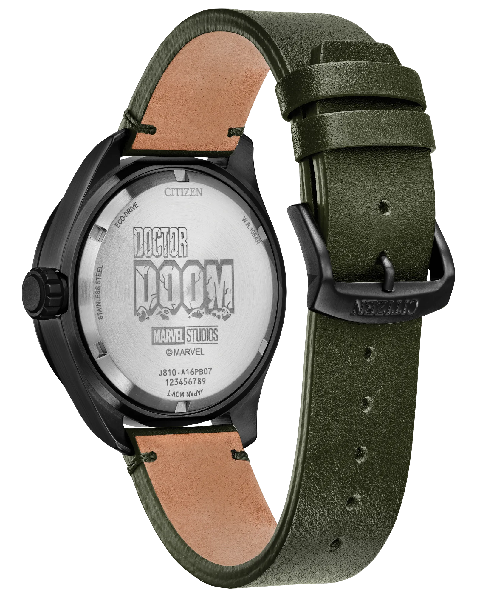Eco-Drive Avengers Dr. Doom Special Edition | 43mm, Green Leather