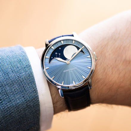Arnold & Son Perpetual Moon platinum Watch on Wrist 