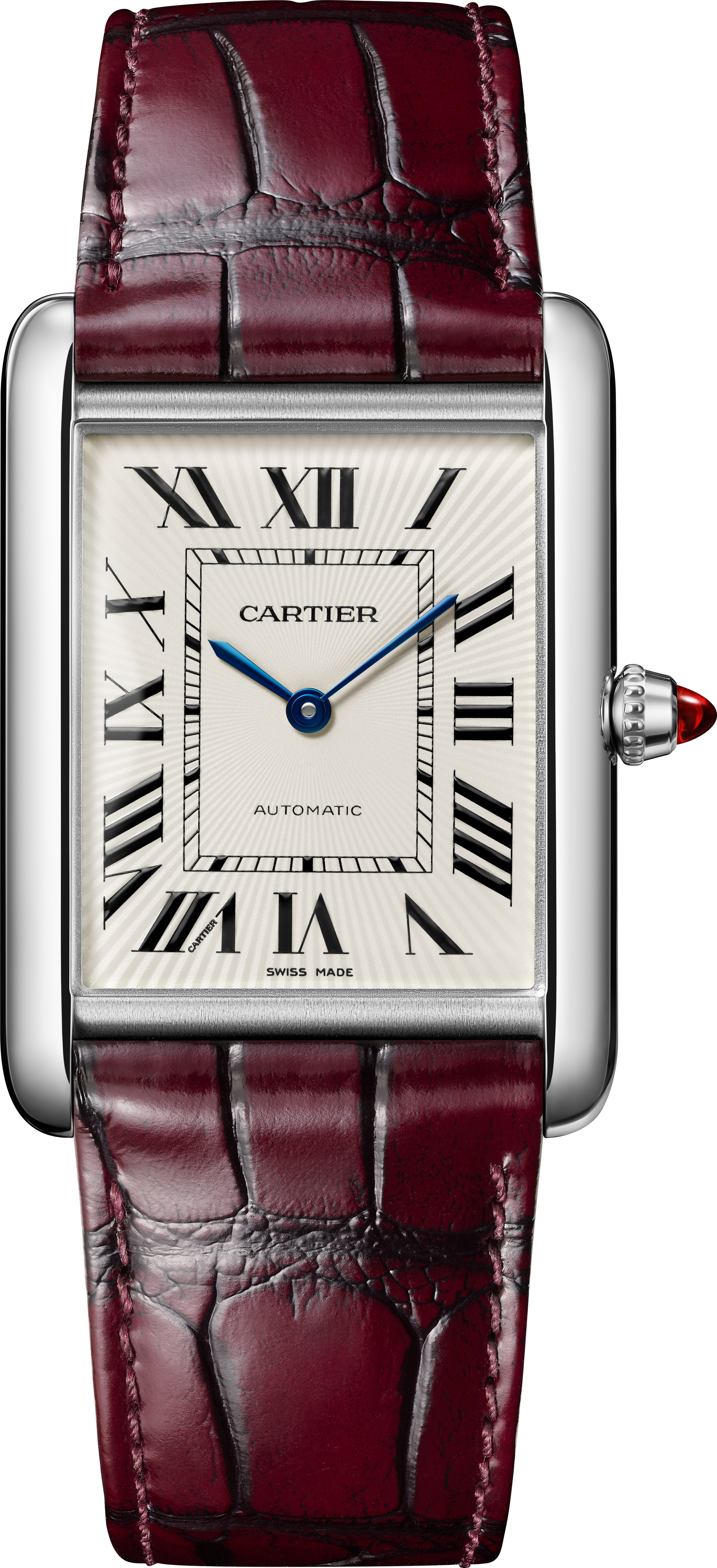 Tank Louis | 28mm, Burgundy Semi-matte Alligator Leather Strap