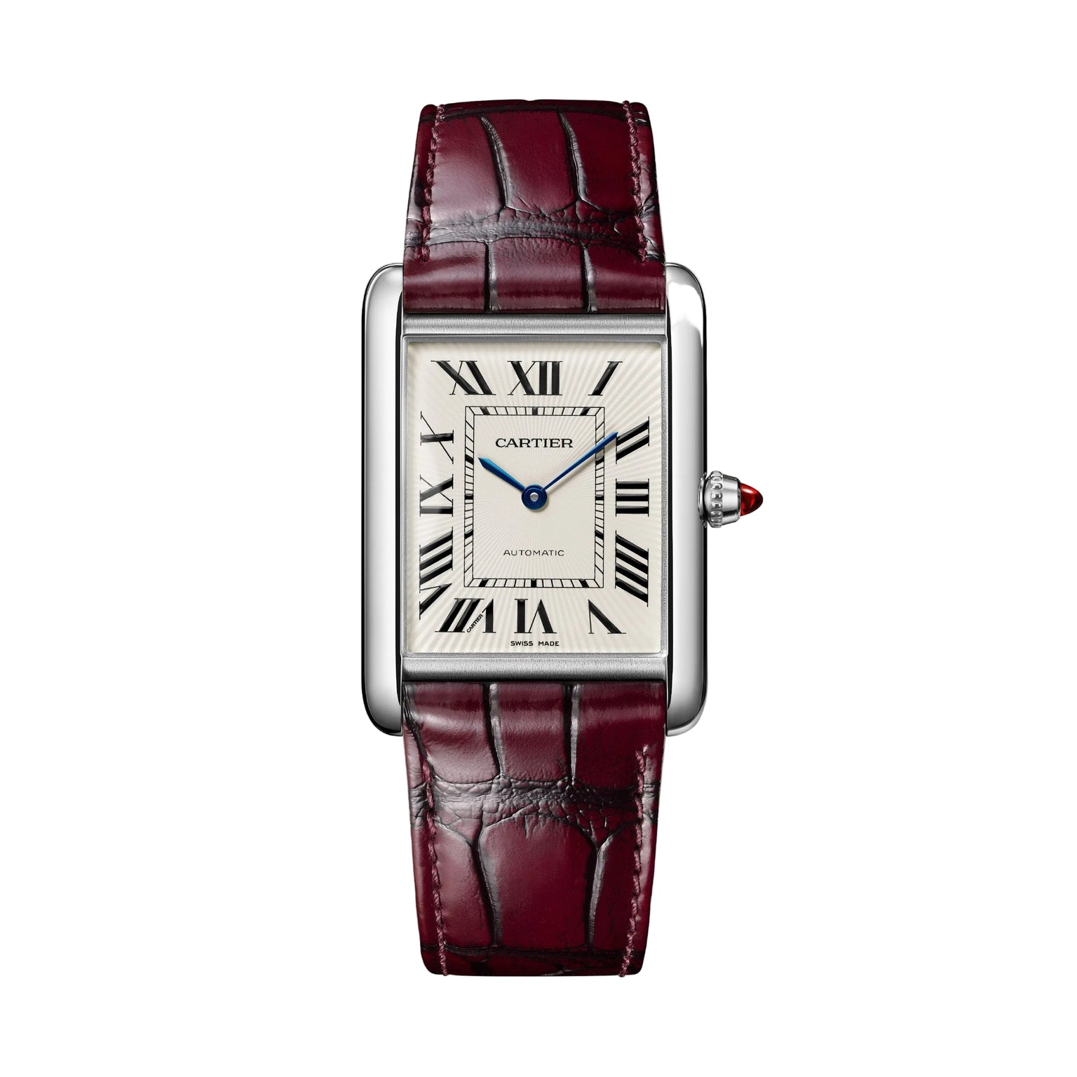 Tank Louis | 28mm, Burgundy Semi-matte Alligator Leather Strap