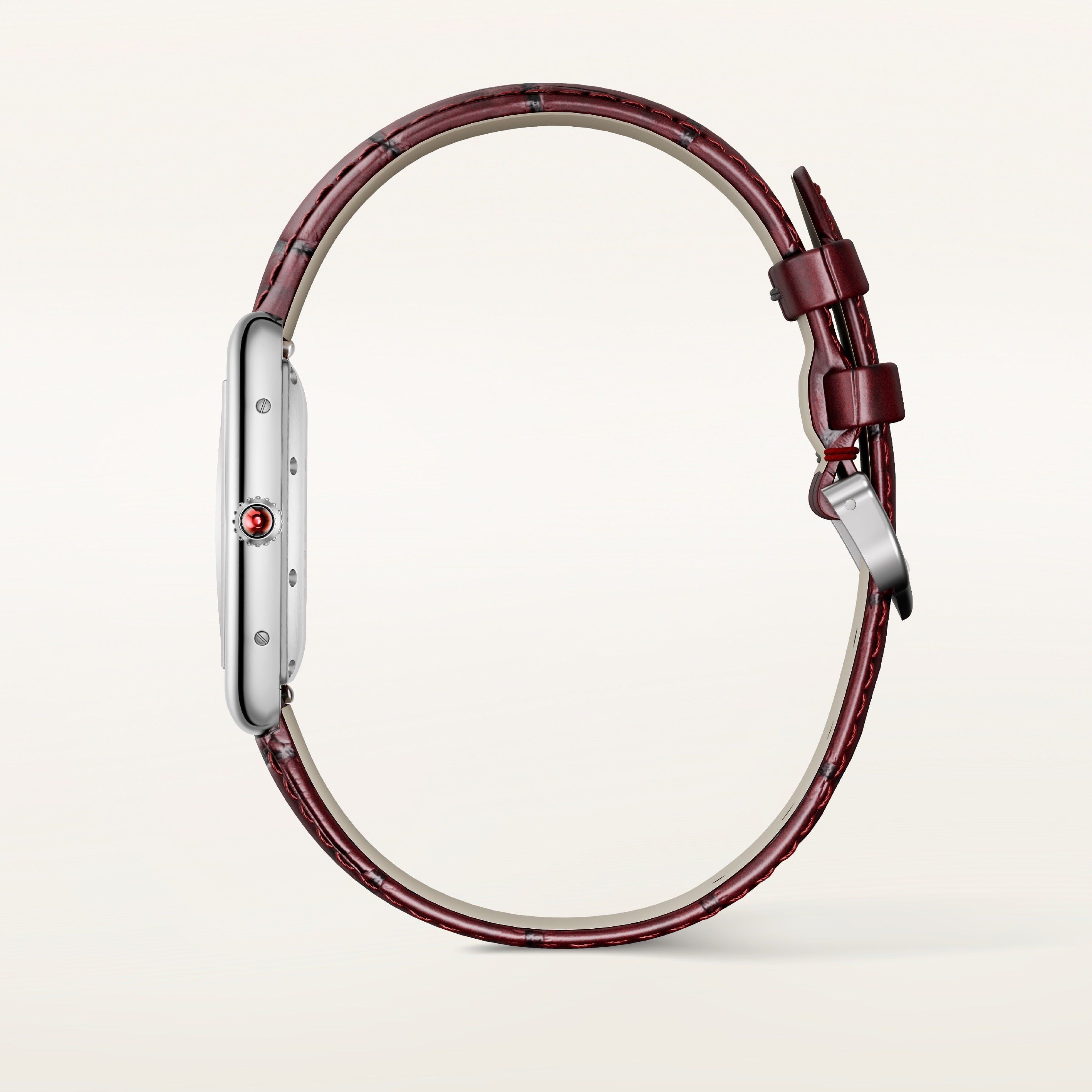 Tank Louis | 28mm, Burgundy Semi-matte Alligator Leather Strap