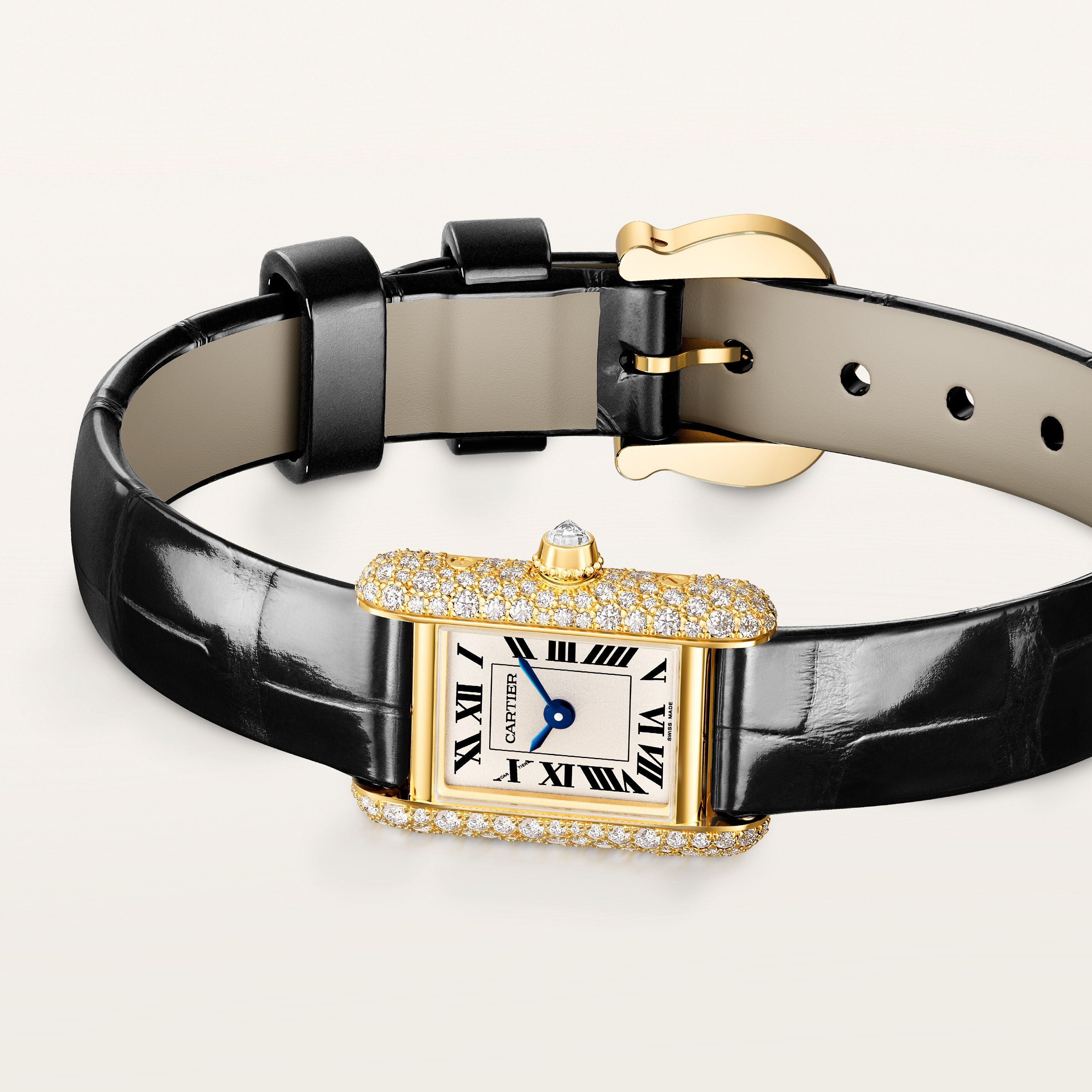 Tank Louis | 16.5mm, 18K Yellow Gold, Alligator Leather Strap