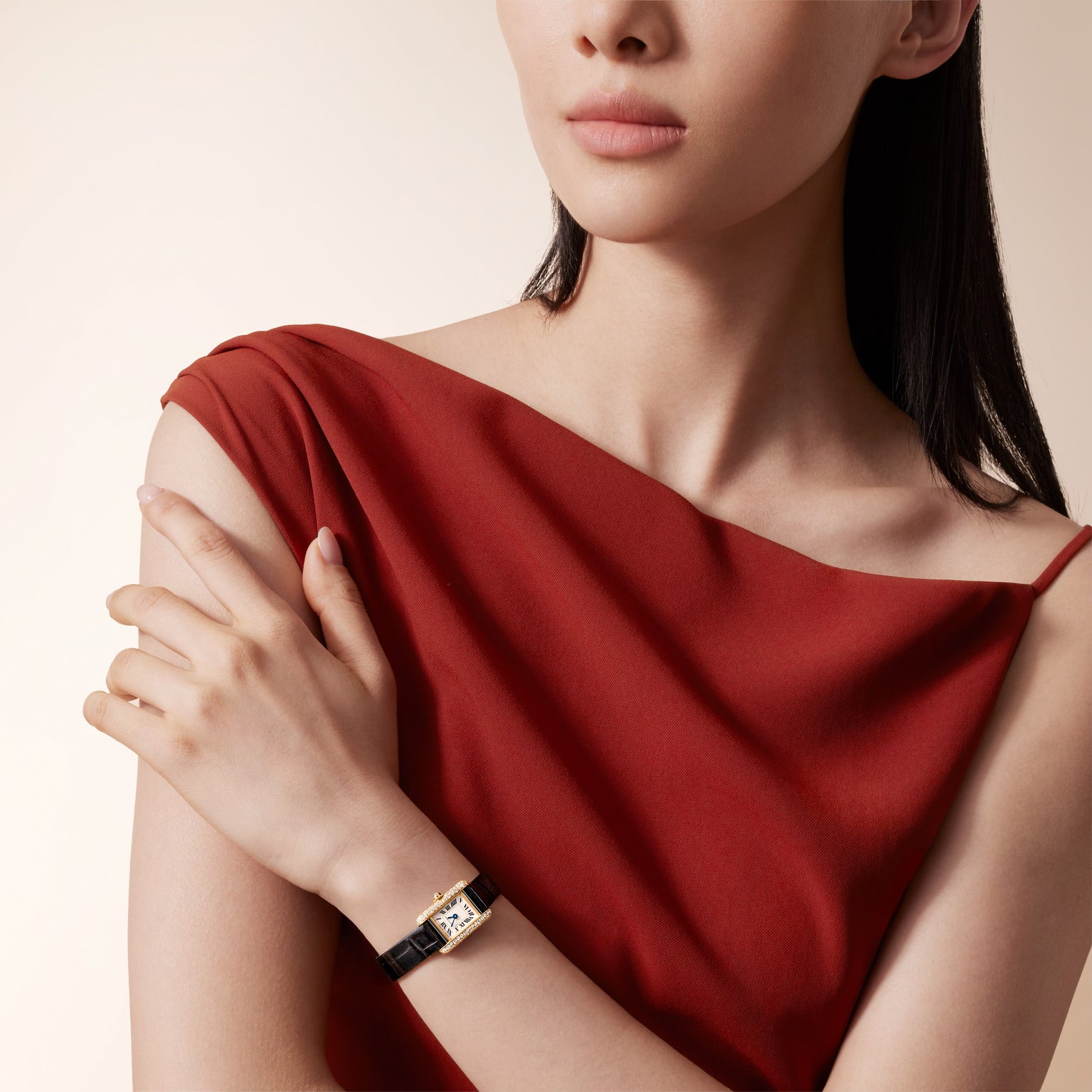 Tank Louis | 16.5mm, 18K Yellow Gold, Alligator Leather Strap