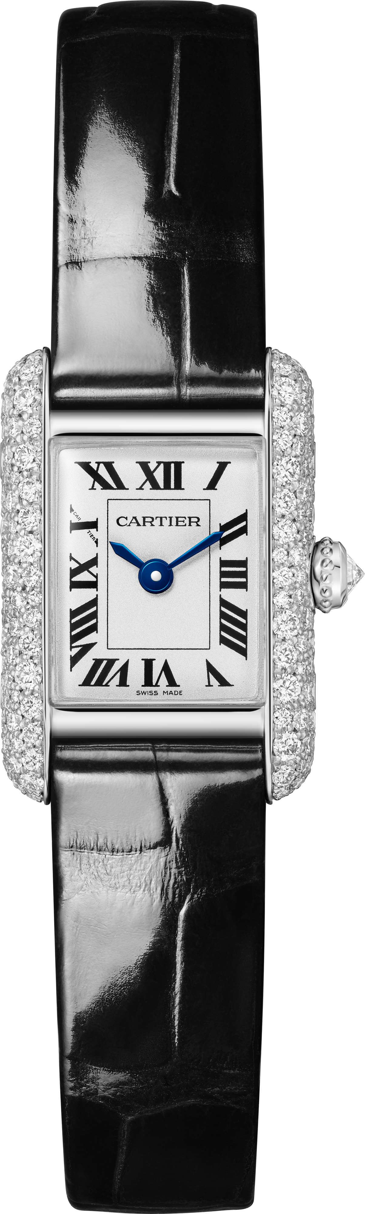 Tank Louis | 16.5mm, 18K White Gold Case, Alligator Leather Strap
