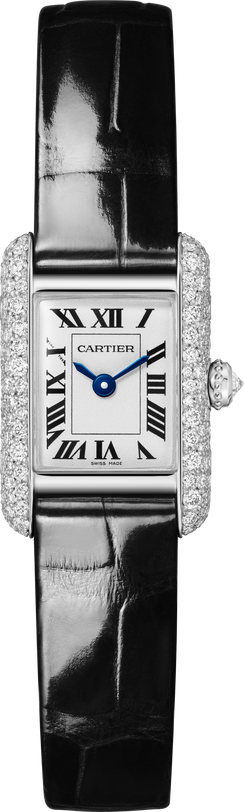 Tank Louis | 16.5mm, 18K White Gold Case, Alligator Leather Strap