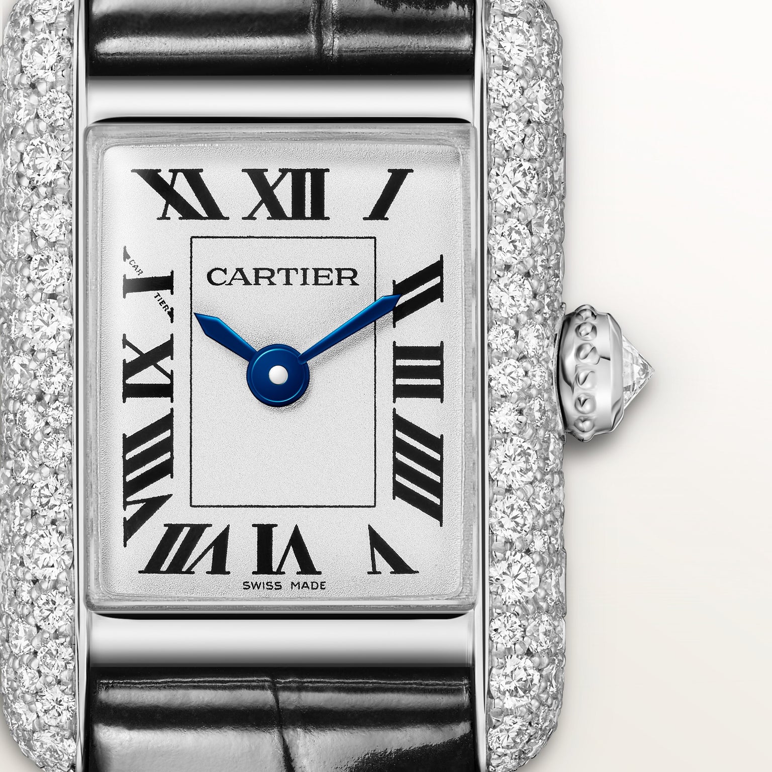 Tank Louis | 16.5mm, 18K White Gold Case, Alligator Leather Strap