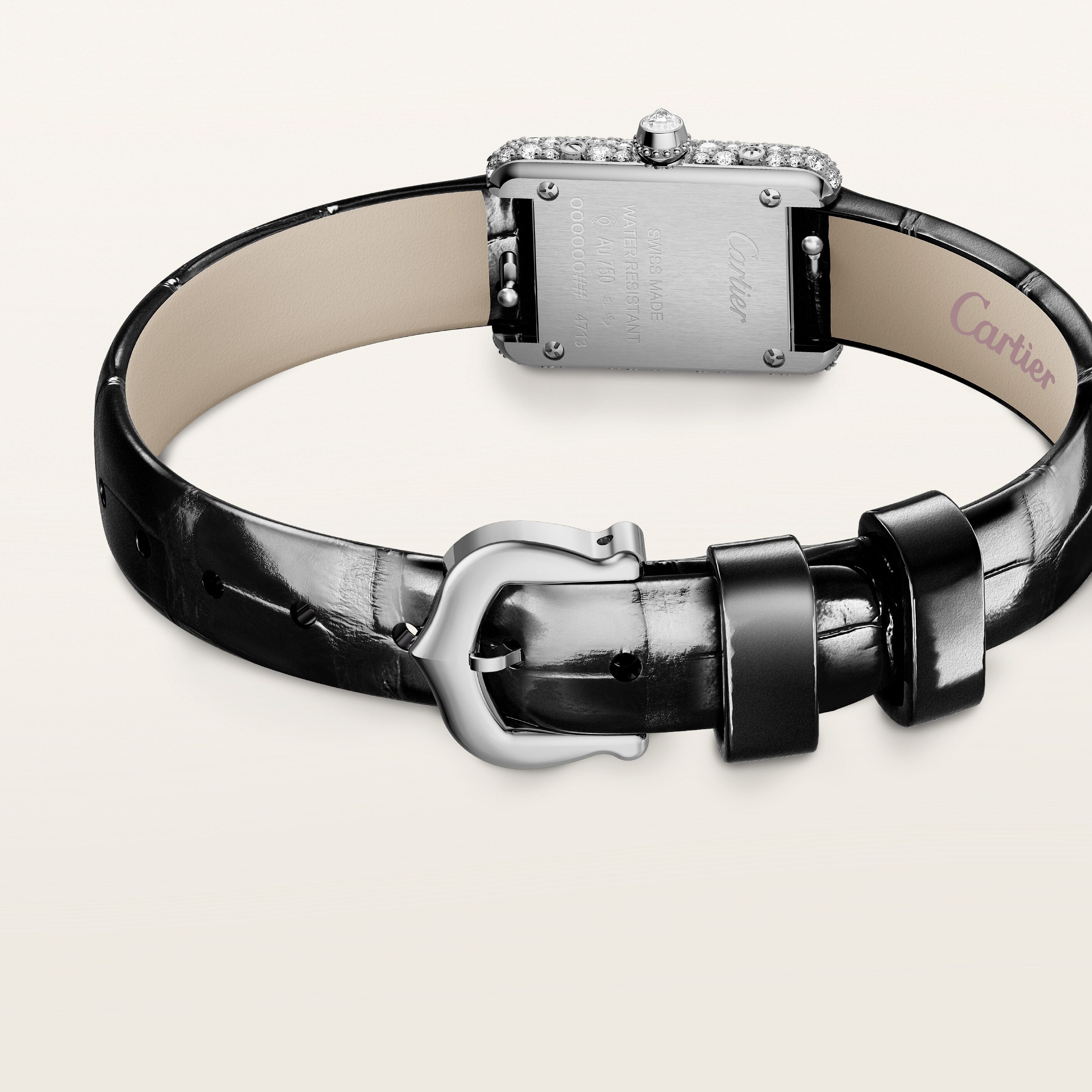 Tank Louis | 16.5mm, 18K White Gold Case, Alligator Leather Strap