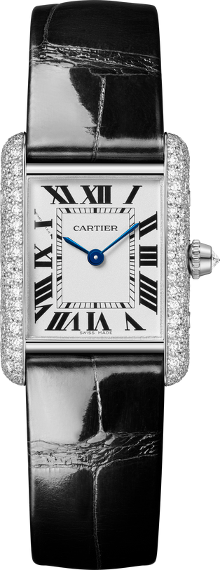 Tank Louis Small Model | 22mm, 18K White Gold, Alligator Leather Strap