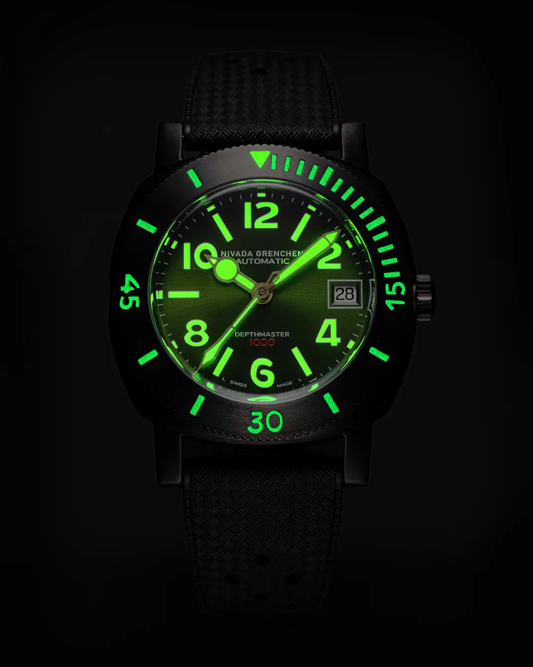 Depthmaster Numerals Black & Green | 39mm, Mens Watch